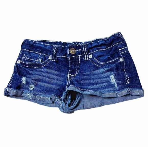 Vanity Pants - Vanity Premium Collection Shorts Womens Size 26 Distressed Cuffed Raw Hem Denim